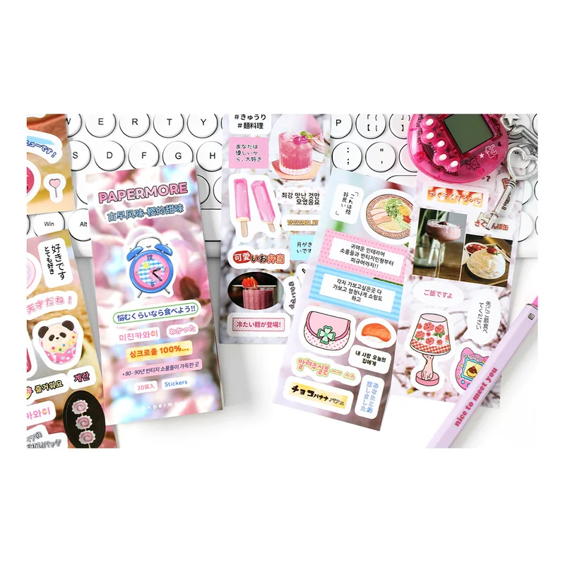 20 Sheets INS Cartoon Scrapbooking Stickers Books Album School Creative Collage Material Journaling Supplies Stationery Sticker