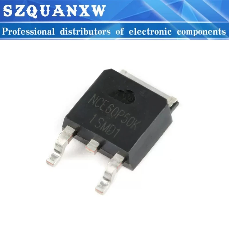 10PCS NCE60P50K P-Channel Enhancement Mode Power MOSFET -60V/-50A 28mOhms TO-252 ﻿