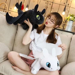 35cm peluche drago giocattoli Kawaii bianco nero dinosauri animali farciti peluche decorazioni per la casa ragazzi ragazze regali di compleanno