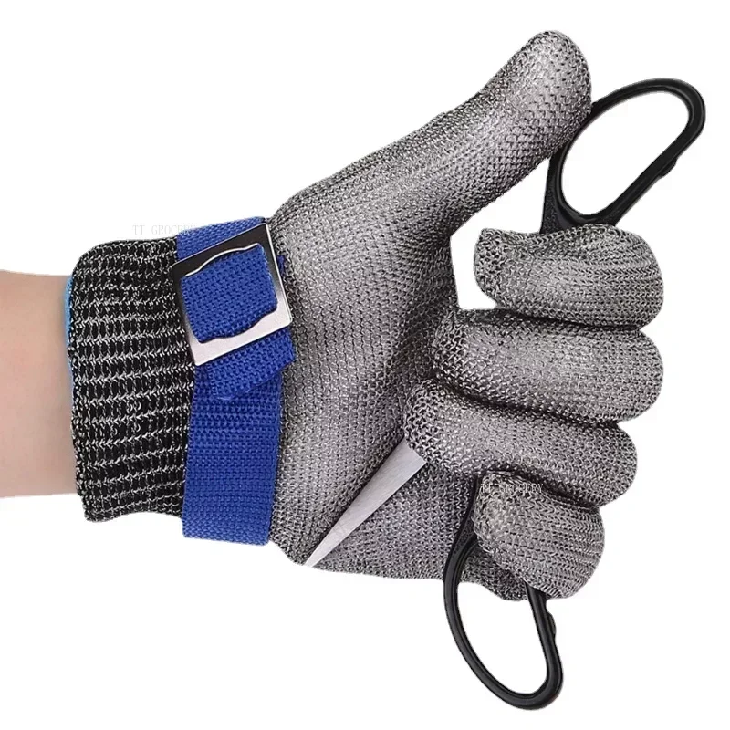 Anti-cut Gloves Safety Cut Proof Stab Resistant Stainless Steel Wire Metal Mesh Butcher Protect Meat Cut-Resistant Gloves ANSIA5