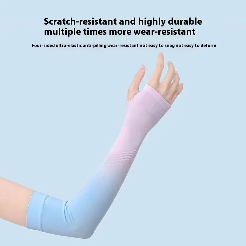 Mangas de brazo de seda de hielo de colores mezclados UPF 50+ protección solar estilo Unisex fresco y transpirable para deportes al aire libre de verano protección UV