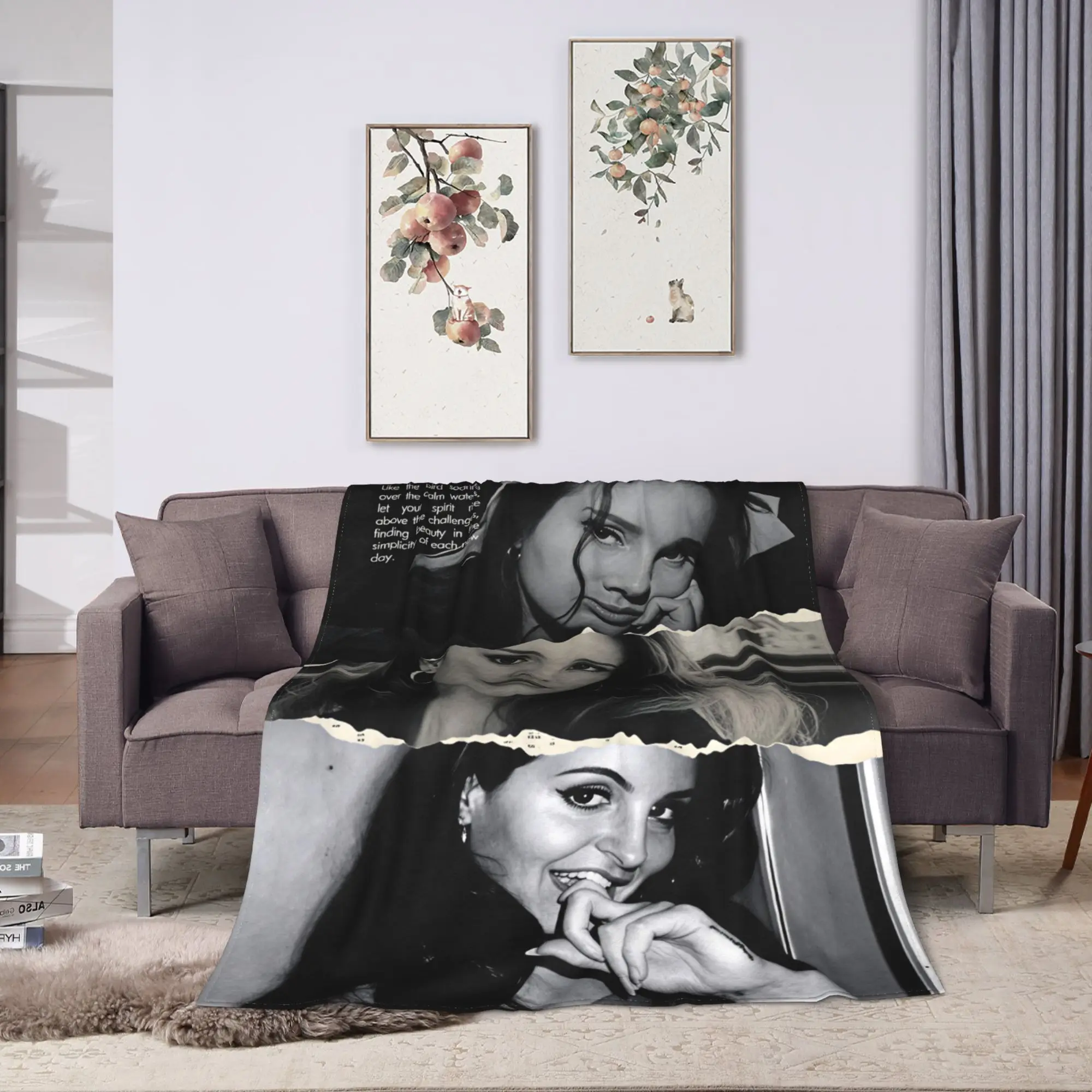 Hot Singer Lana Del Rey Warm Soft Blanket  Girls Boys Plush Throw Blanket Aesthetic Living Room Flannel Bedspread Sofa Bed Cover