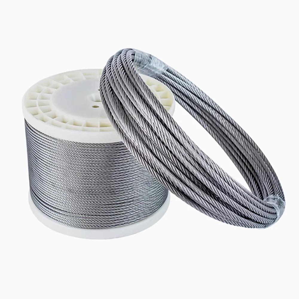

10-50Meters 0.6mm 304 Stainless Steel PVC Coated Wire Rope 1*7/ 7*7 Flexible Cable Clothesline Soft Cable Transparent Wire Rope