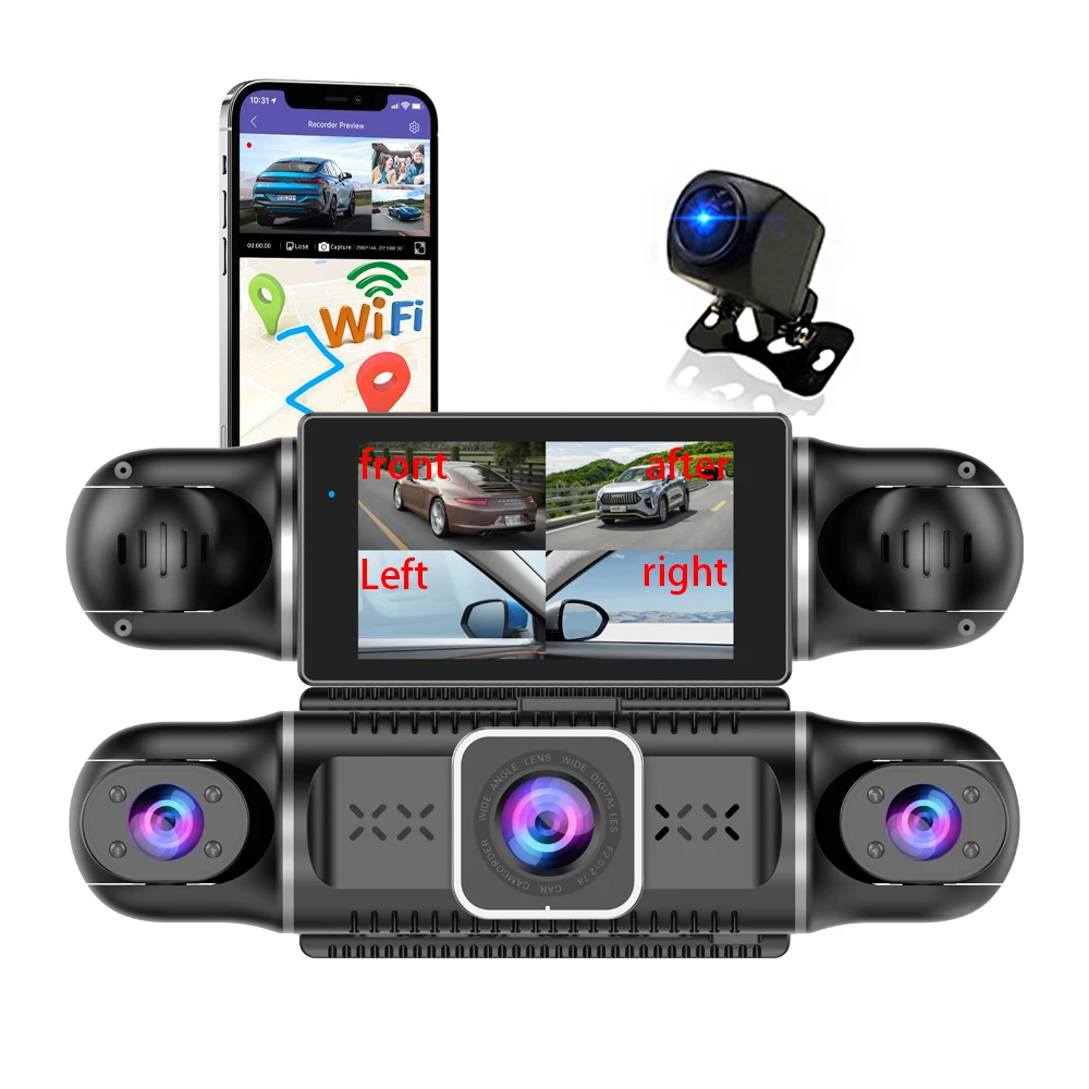 

New Hot Sell 4 Channel Car DVR Dash Cam 360Degrees WiFi GPS Rear Camera 24h Parking Monitor 4 Lens*HD 1080P Recorder APP Control