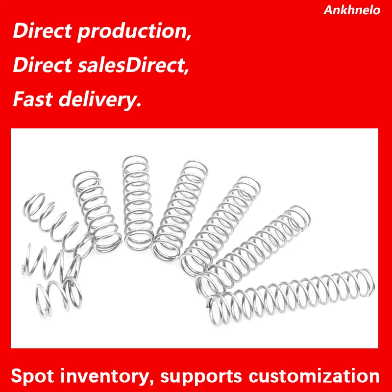 10 ~ 20 Stuks/Partij 0.7Mm 304 Roestvrijstalen Compressieveer Od 4 ~ 12Mm; Lengte 5 ~ 100Mm, Ondersteuning Maatwerk.