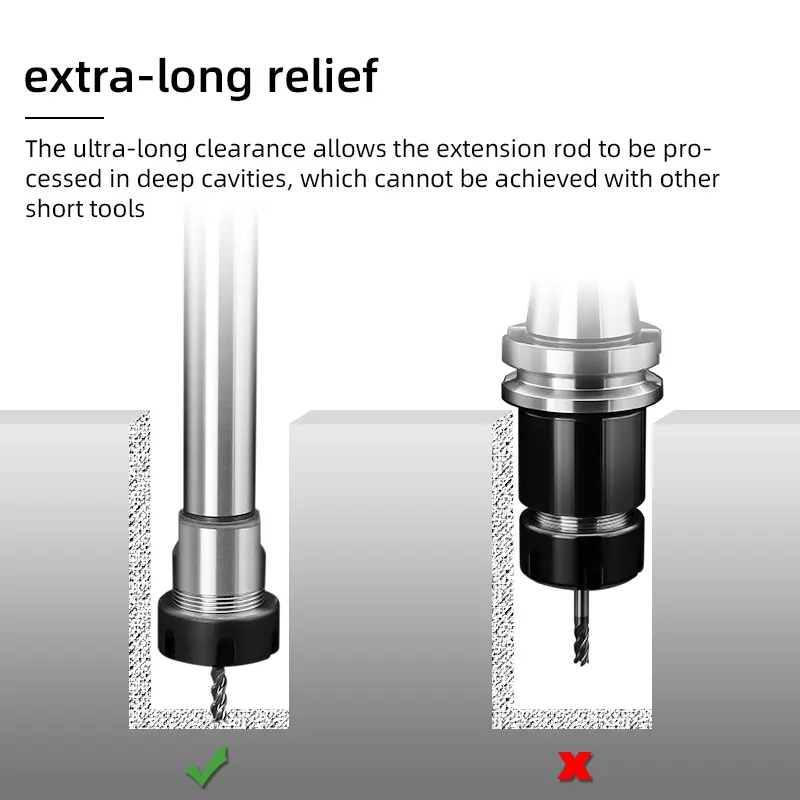 ER Extension Rod C6 C8 C10 C12 C16 C20 C25 C32 ER8 ER11 ER16 ER20 ER25 Extension Rod Tool Holder Bracket Tool Collet 100 150 200 - Image 2