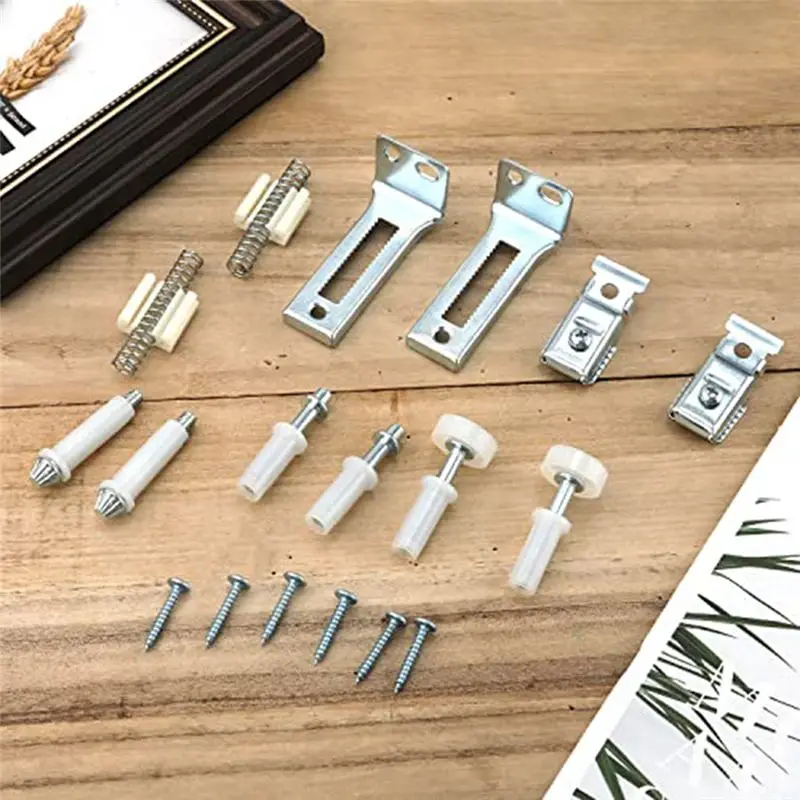 Kit de reparación de herrajes para puertas plegables RANA, herrajes para puertas de armario para puertas de 3/8 de pulgada de grosor, con pivotes superiores e inferiores, rueda guía