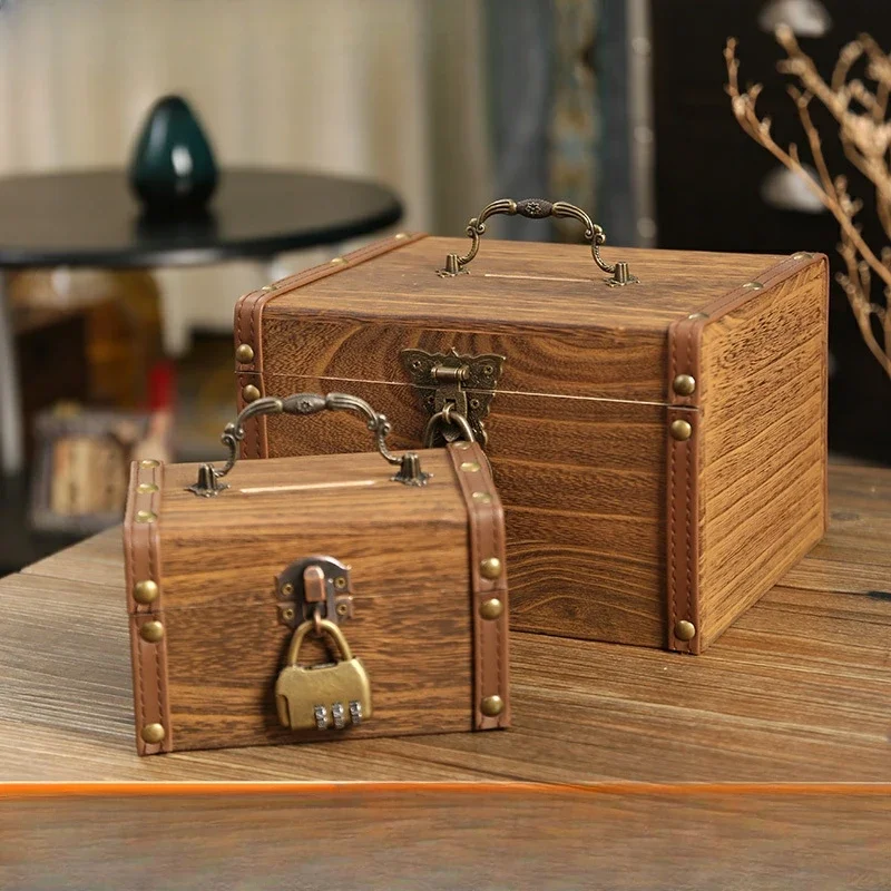 Paper currency storage can with lock password, treasure box storage box
