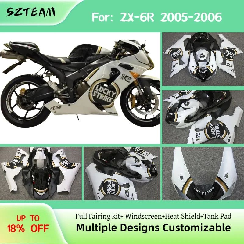 

Обтекатели Prime ZX 6R 2005 2006, задняя крышка, комплект обтекателей из АБС-пластика, инъекционный мотоцикл, комплект для Kawasaki ZX6R 05 06