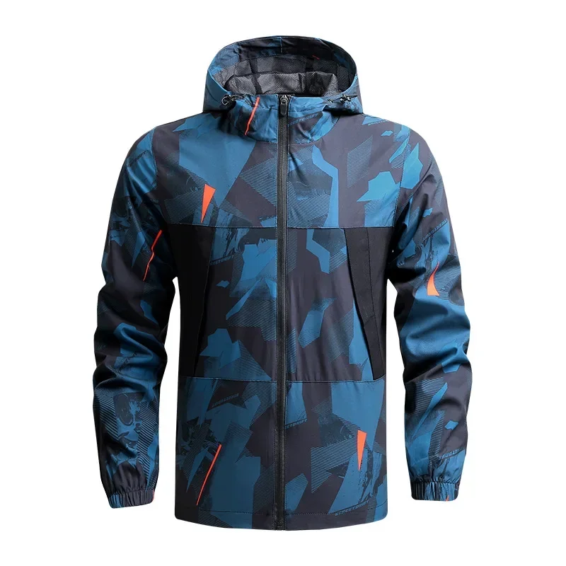 2024 Men Autumn Outdoor Hiking Jackets Waterproof Hooded Windbreaker Coat Men New Casual Jacket Tactics Fitness Clothing Men 5XL