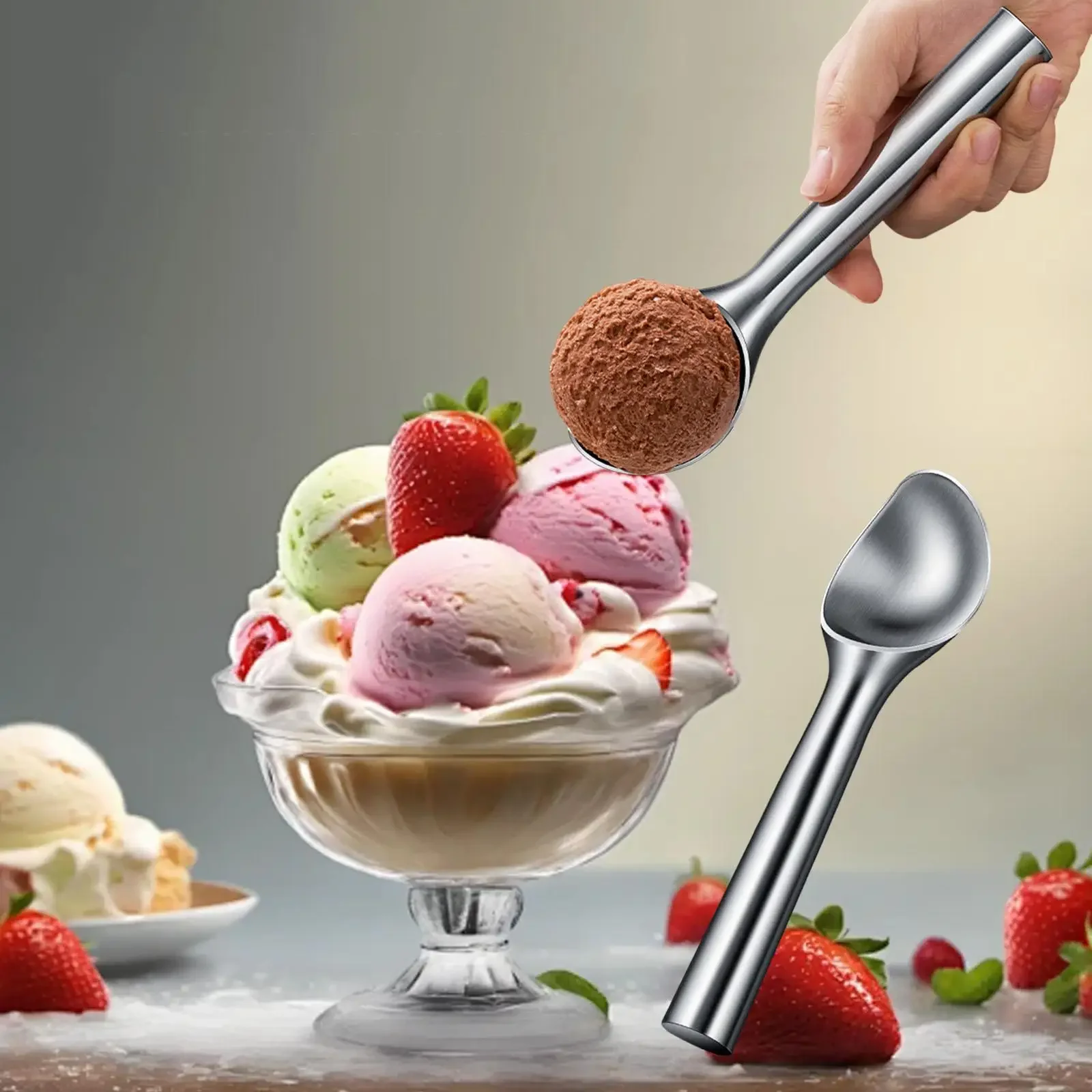 

Ложка для мороженого, эргономичная портативная ложка для печенья, ложка для мороженого, ложка для дыни для десертного магазина, ресторана, кухни, домашнего кафе