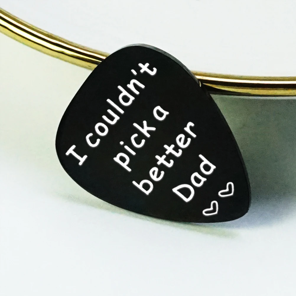 

2Pcs Guitar Picks Stainless Steel Lightweight Engraved Musical Instrument Small Gift Father's Day Creative Thin
