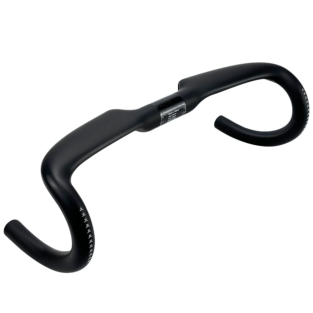 BALUGOE Vollständig intern verlegte Kabel für Fahrradlenker, Carbonfaser-Rennradlenker, hohe Steifigkeit, mattes Schwarz, 31,8 mm Durchmesser. – Detail 9