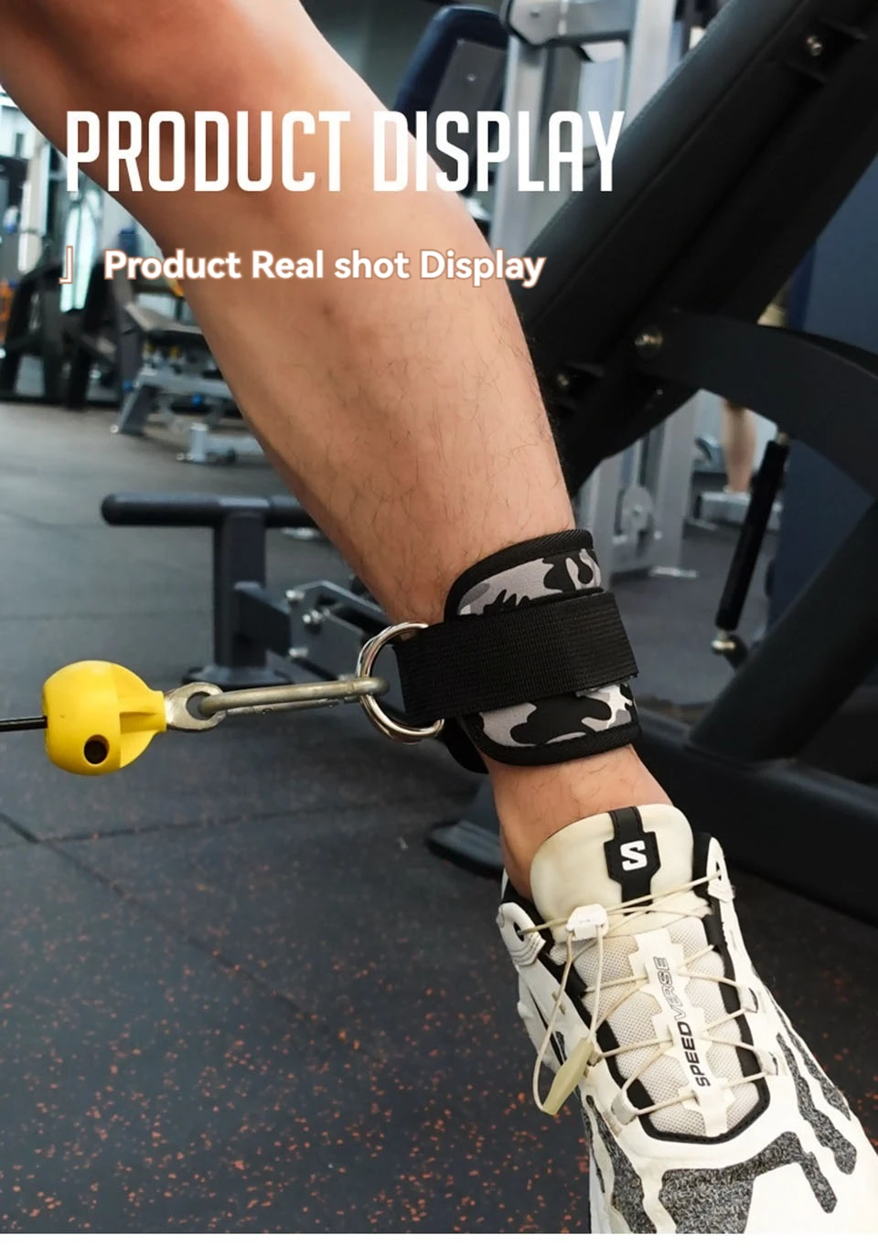 Aolikes verstellbare gepolsterte Knöchel manschetten gepolsterte Träger D-Ring Glute Kickback für Kabel maschine, ideal für Gesäß übungen – Detail 13