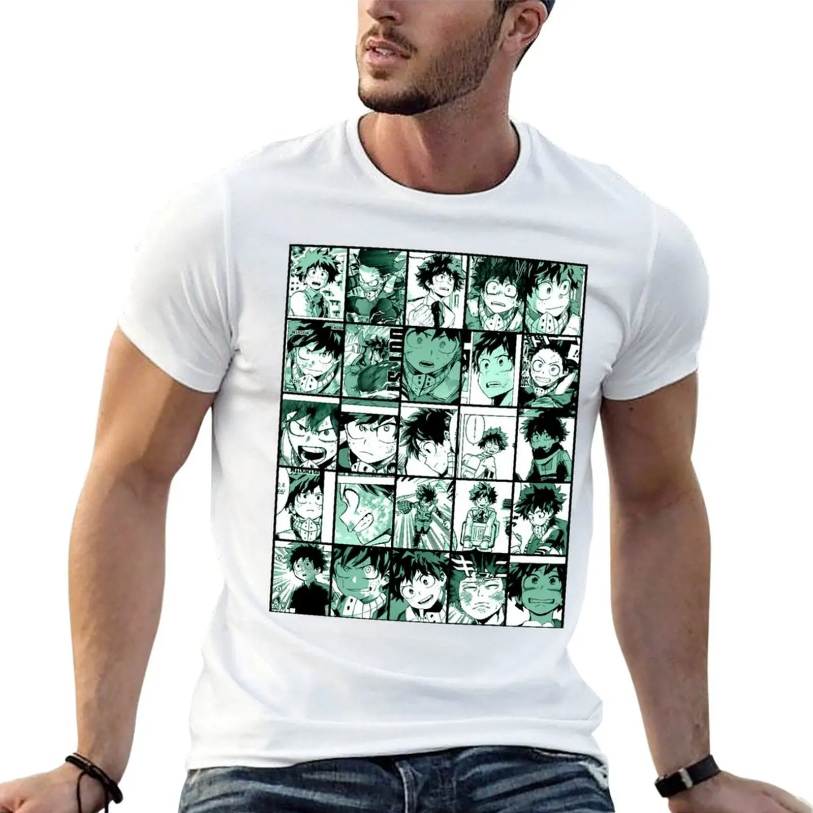 

Midoriya Izuku collage color version T-Shirt cotton t shirt pack printed t shirts for man man t shirt graphic T-Shirt