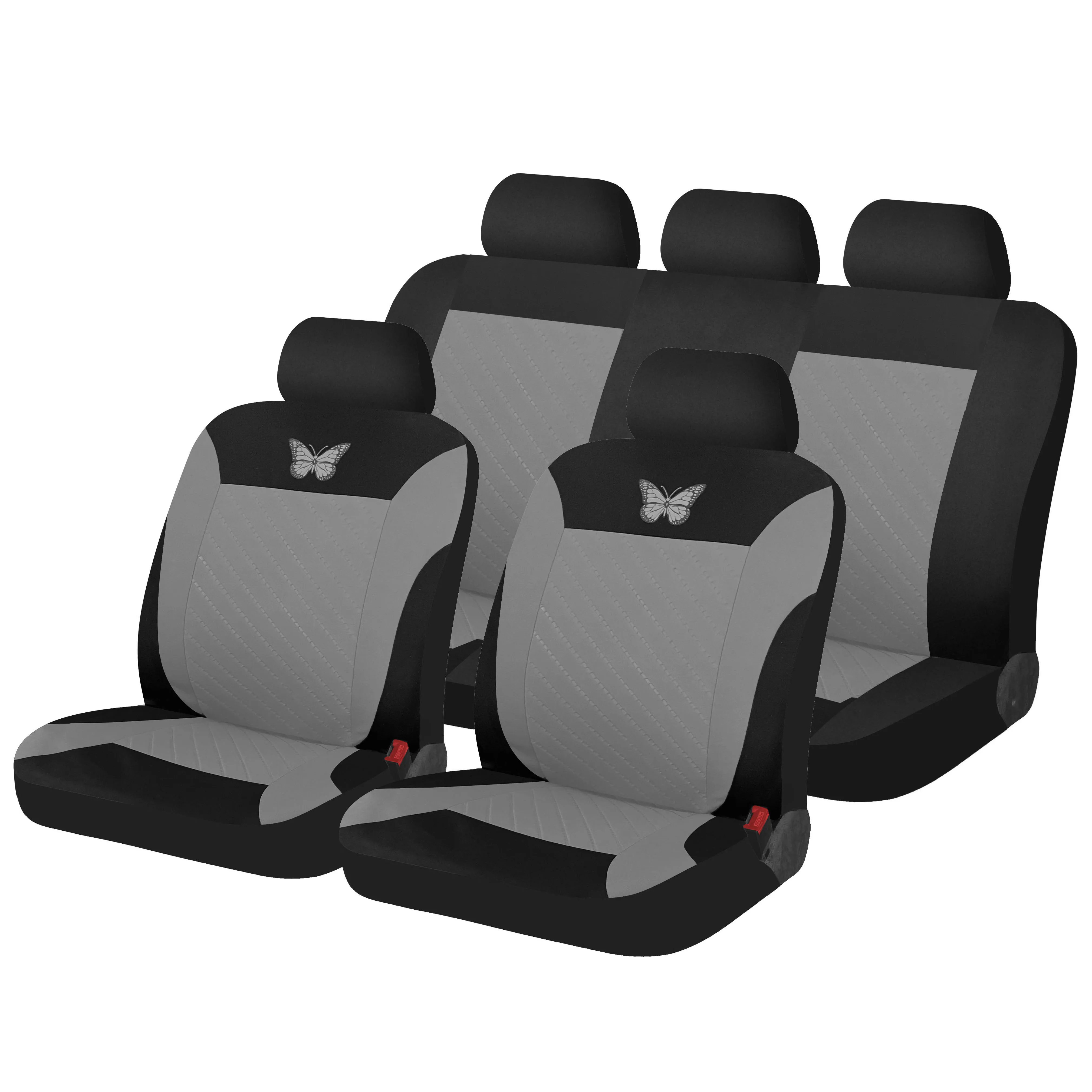 Universelle Autositzbezüge mit Schmetterlingsmuster für 5-Sitzer, Auto-Innenzubehör, Ganzjahres-Autositzbezüge, Protektoren