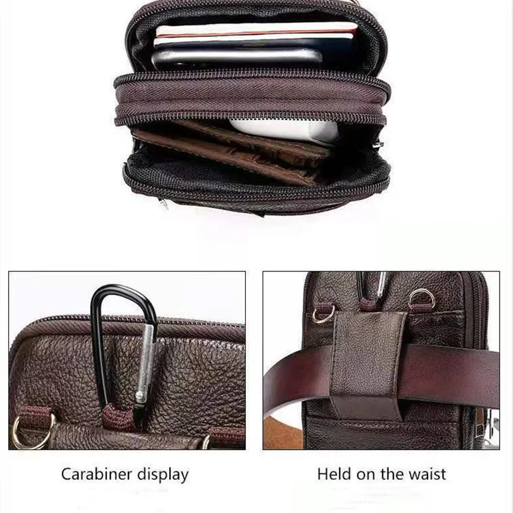 

Кожаные сумки через плечо премиум-класса с несколькими карманами и широким применением, изготовленные из кожаной сумки премиум-класса для мужчин, черные