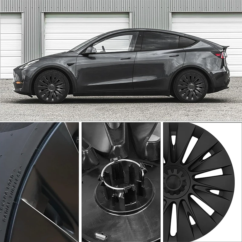 19Inch Hub Cap for Tesla Model Y 2024 Accessories 4Pcs/Set Performance Replacement Wheel Cap For Model Y 2021-2024 Wheel Cover