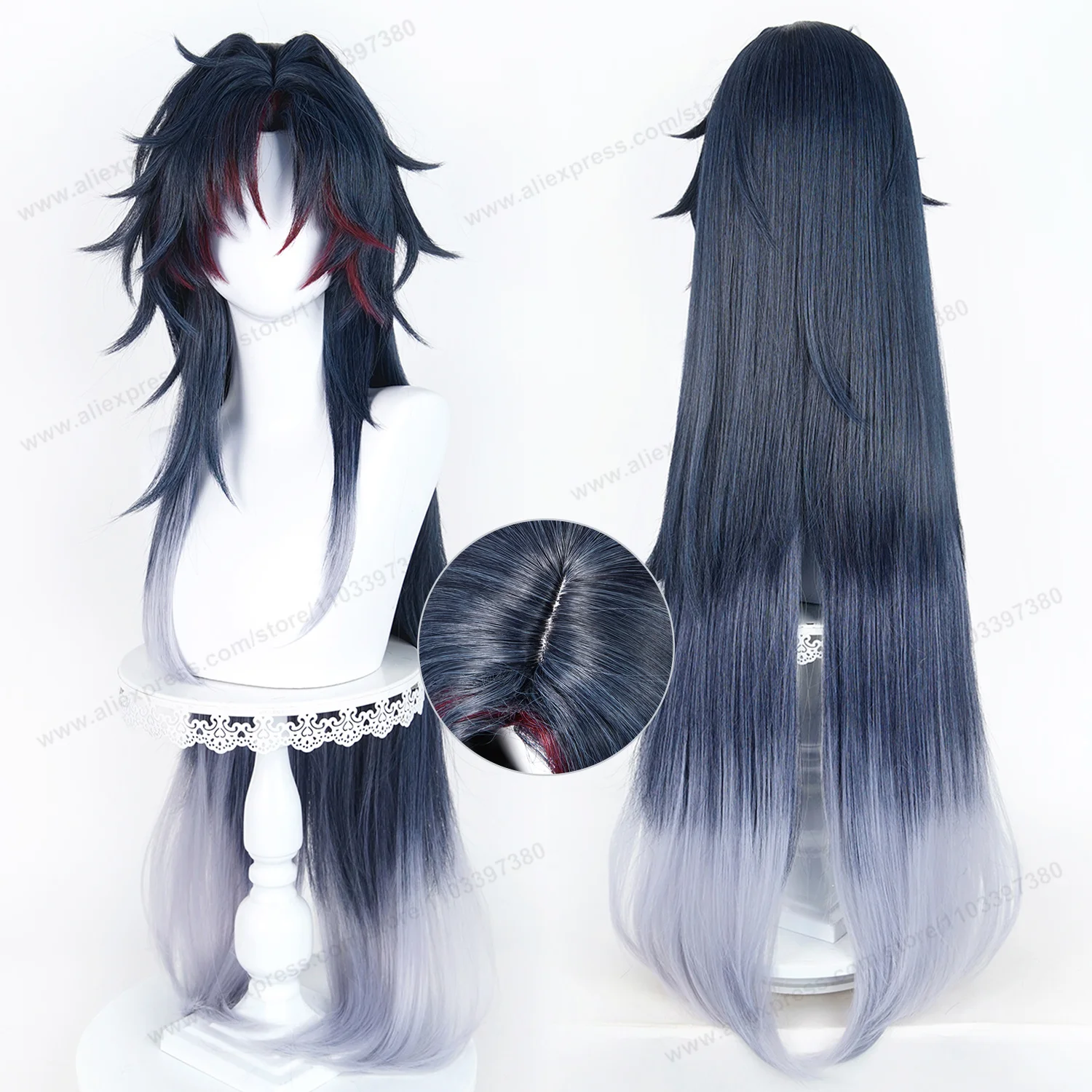 HSR SP Mortenax Blade Cosplay Wig 100cm Long Man Wigs Anime Cosplay Wig Halloween Heat Resistant Synthetic Hair
