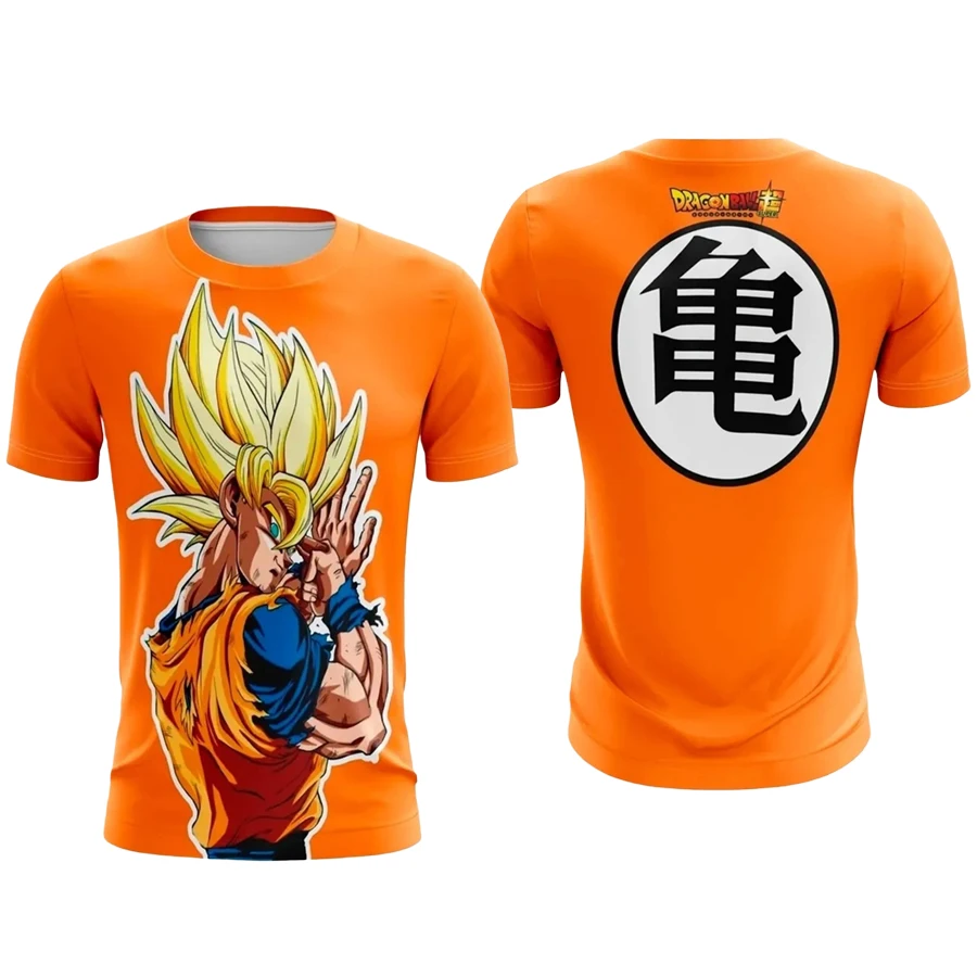 

Футболка Bandai Dragon Ball Z Goku Super Saiyan Kame Symbol 3D, быстросохнущая, для мужчин, женщин и детей, летняя спортивная футболка с изображением аниме
