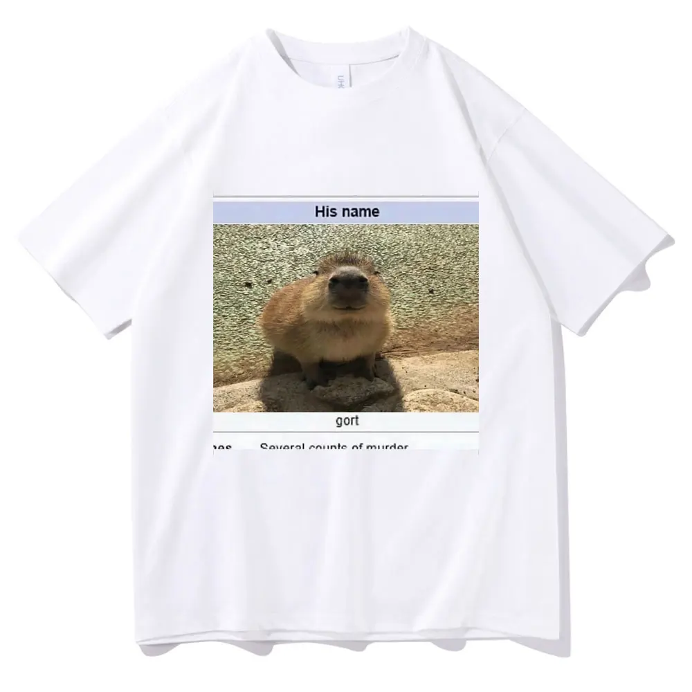 Cort Premium Capybaras Graphic Print Tshirt Funny Top Men Women Fashion Harajuku Oversized T-shirt Short Sleeve Men\'s Streetwear