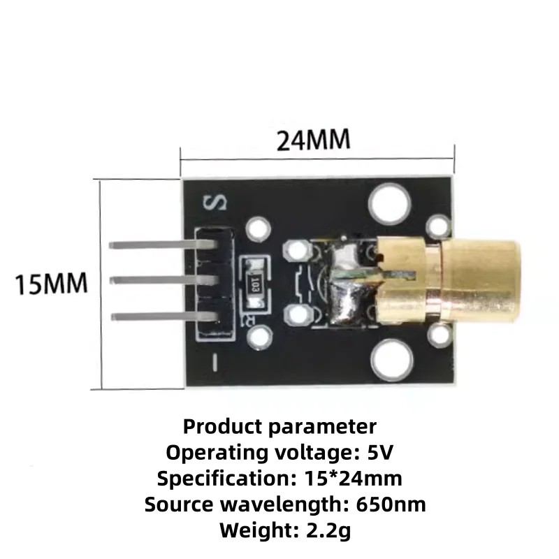 Modulo sensore testa laser rosso Modulo laser 5V Modulo laser punto rosso KY-008 650nm
