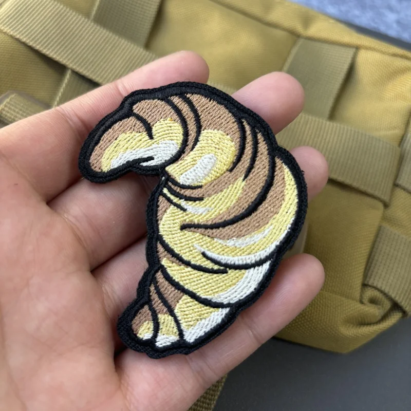 

Cute Croissant Tactical Morale Badge Patch Embroidered Hook&Loop Patches Military Armband Clothing Backpack Stickers