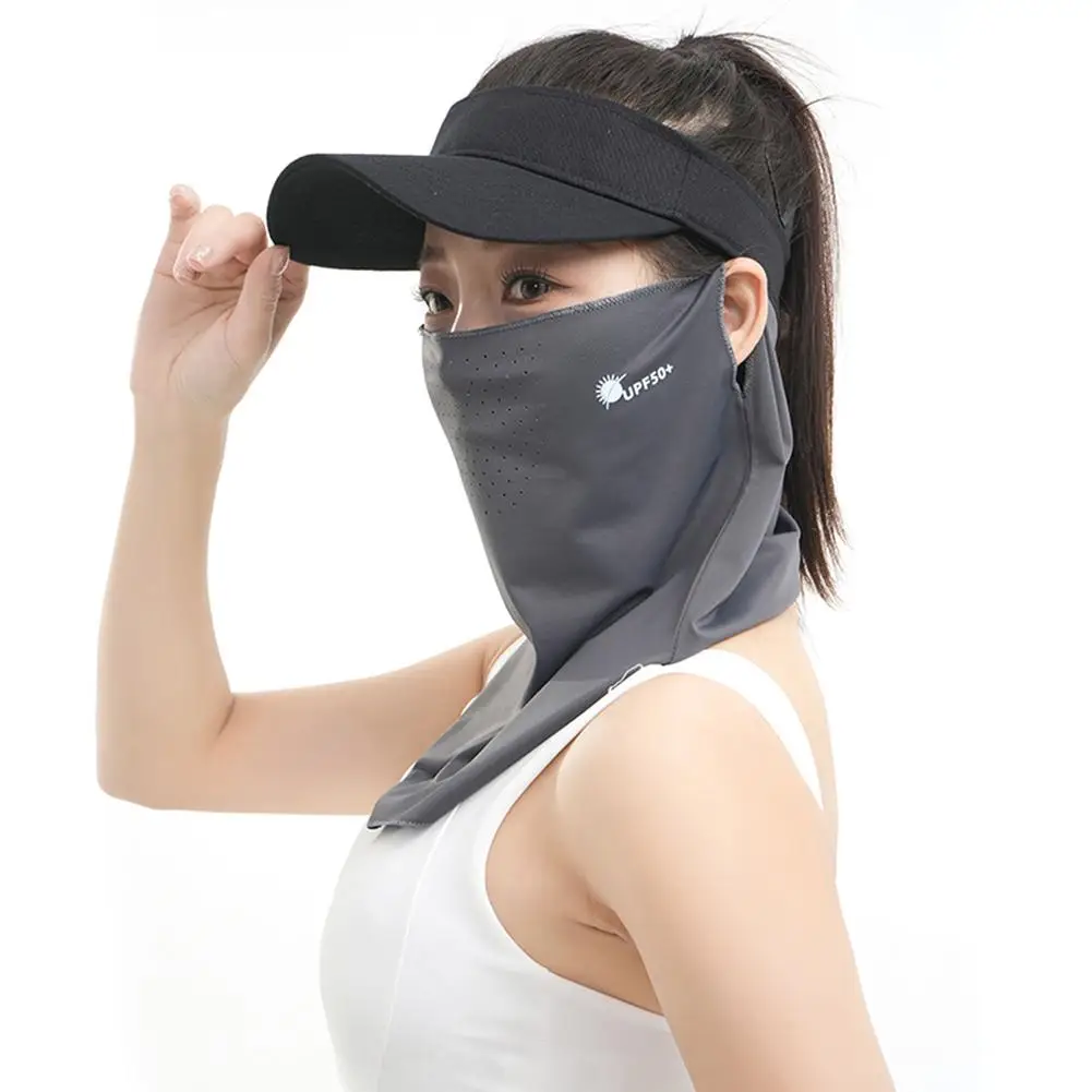 Sun Hat Mask Ice Silk Breathable Sunscreen Face Mask Scarf Adjustable Mask Cap Sports Tennis Golf Cycling Masks Top Empt Hats