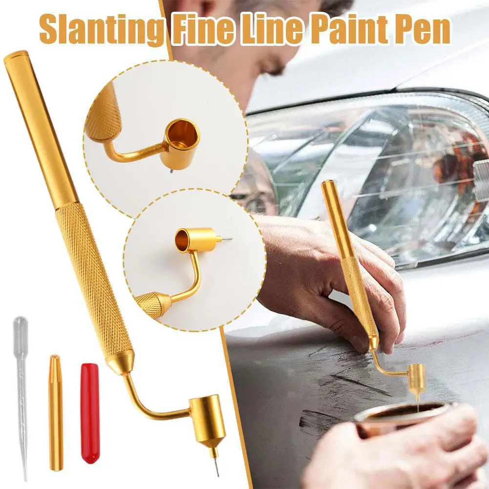 Detailing Slanting Fine Line Paint Pen Fluid Writer Applicator Precision Ruling Pen For Rock Chips Car Scratch Repair Up V6W7