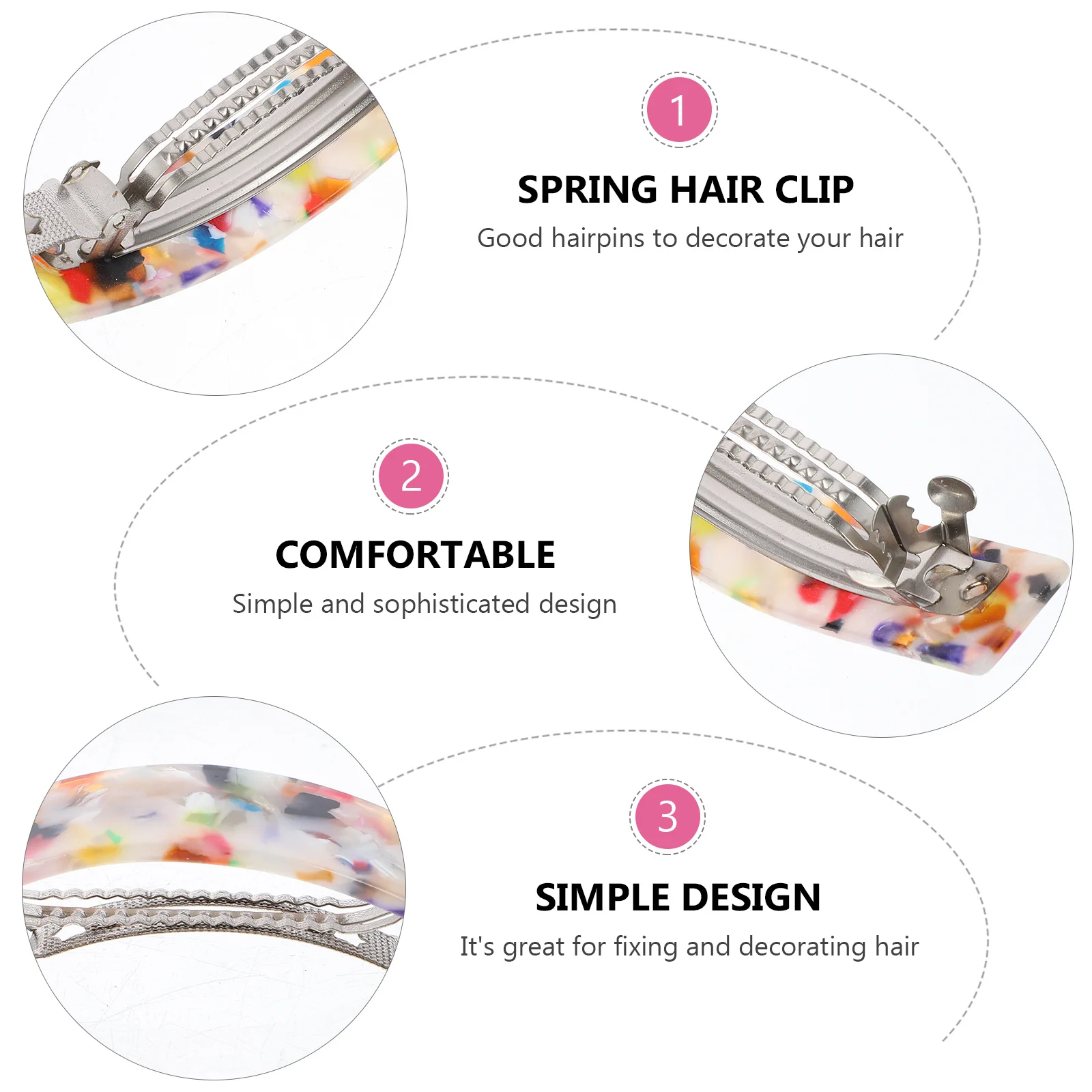 

6Pcs Hair Barrettes Assorted Colors Lightweight Portable Snap Clips for Daily Hairstyles and Gifts Hair Accessories for Women