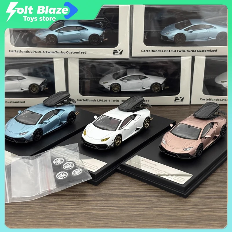 

Findclassically масштаб 1/64, модифицированная модель автомобиля Lamborghini Huracan с чемоданом, модель автомобиля, имитация коллекции автомобилей, подарки для мальчиков