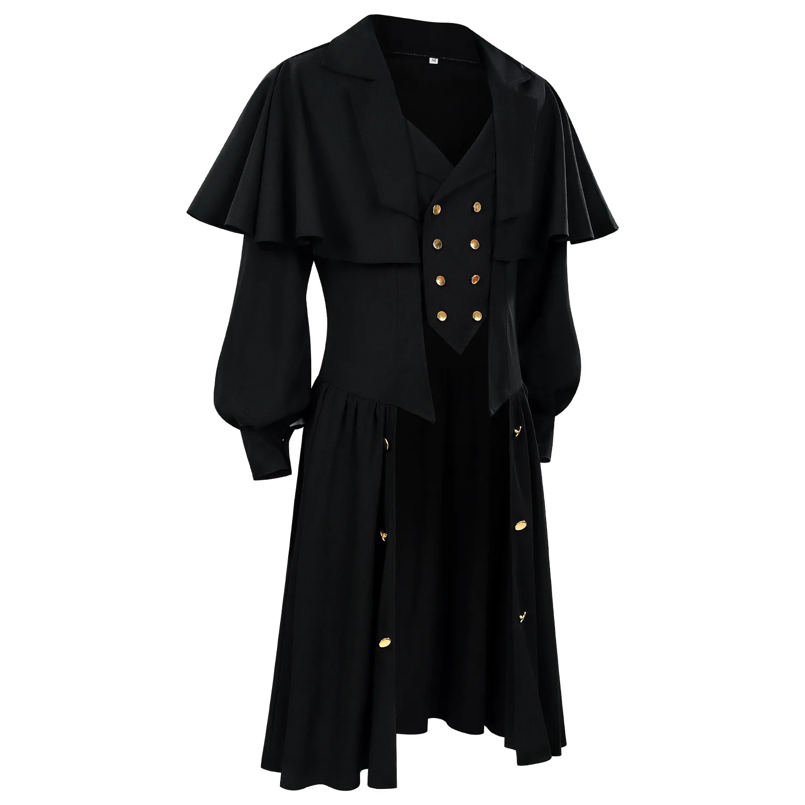 Medieval Tailcoat Suit Jacket Gothic Steampunk Long Jacket Victorian Frock Coat Cosplay Male Single Breasted Swallow Uniform view 4