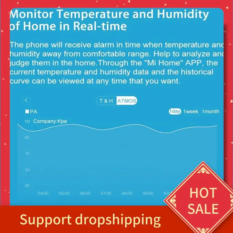 

B44C умный датчик влажности, температуры, давления воздуха, датчика окружающей среды, гигрометр для Mi Home Homekit Zigbee