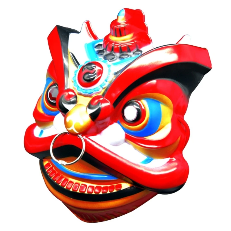 652F Lion Dance Mask Chinese Lion Dance Costume Mask For Women Men Cosplay Party Photography Halloween Decoration Mask - Image 3