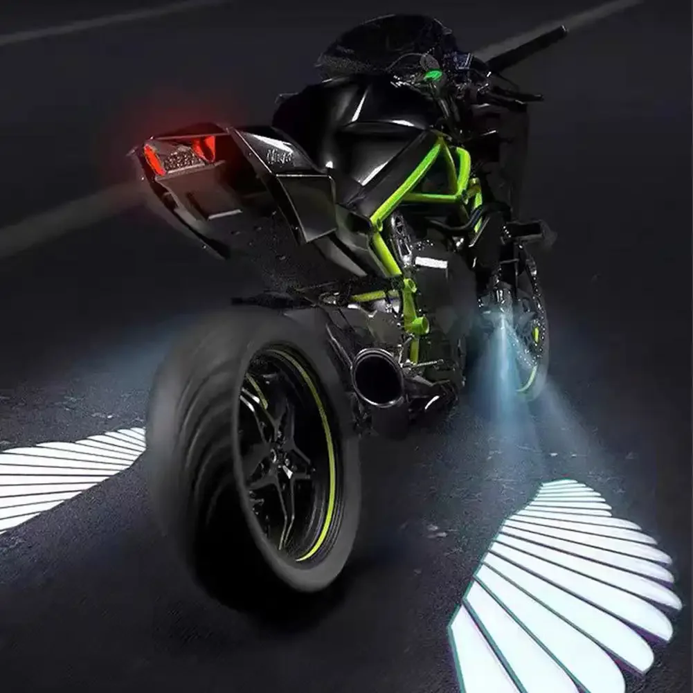 1 Pair Motorcycle LED Welcome Light Angel Wings Style Motorcycle Modification Parts Motorcycle LED Chassis Projection Light