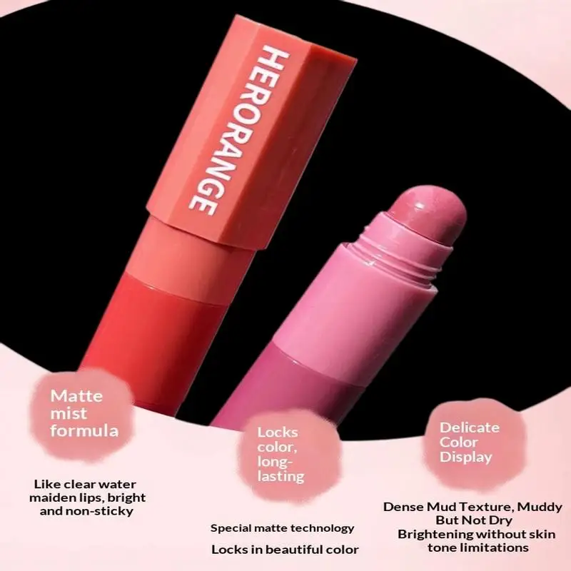 4 In 1 Matte Lipstick Crayon Kit Combo Purple Lip Tint Velvet Sexy Moisturizing Lipstick Pen Waterproof Lasting Lip Makeup