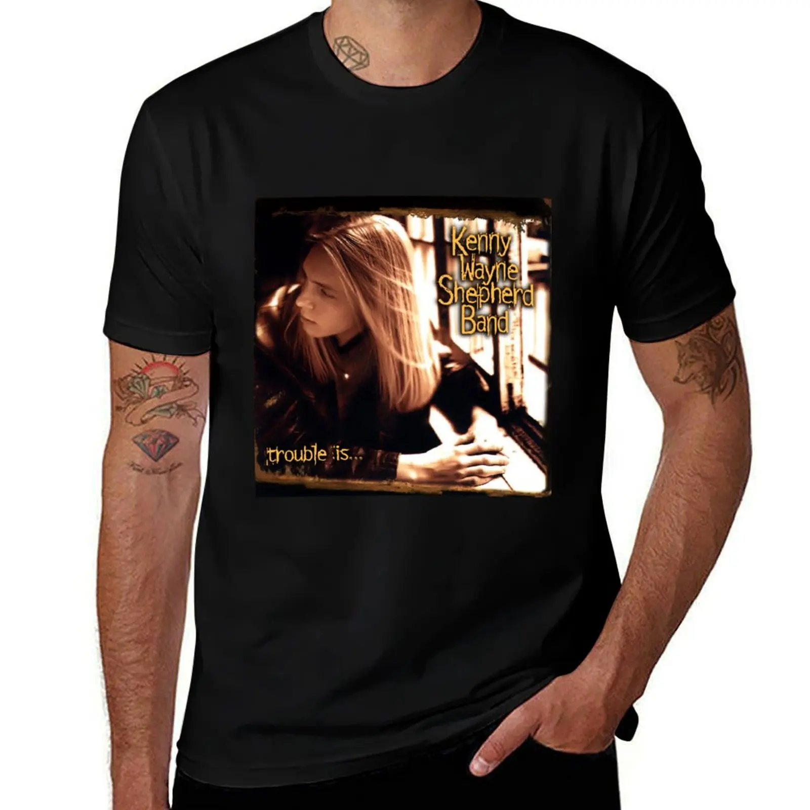 Kenny Wayne Shepherd trouble is T-Shirt Anti-Perspiration Workout Top T-Shirt