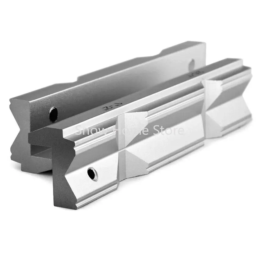 Set rahang baja penggilingan CNC, 1Set perlengkapan rahang keras tipe-v paduan aluminium 4 "atau 6"