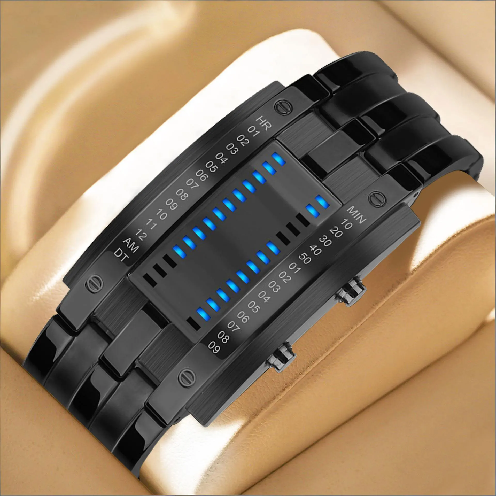 Korean-Style Trendy Led Iron Man Dual-Line Binary Fashion Student Couple Personalized Electronic Watch