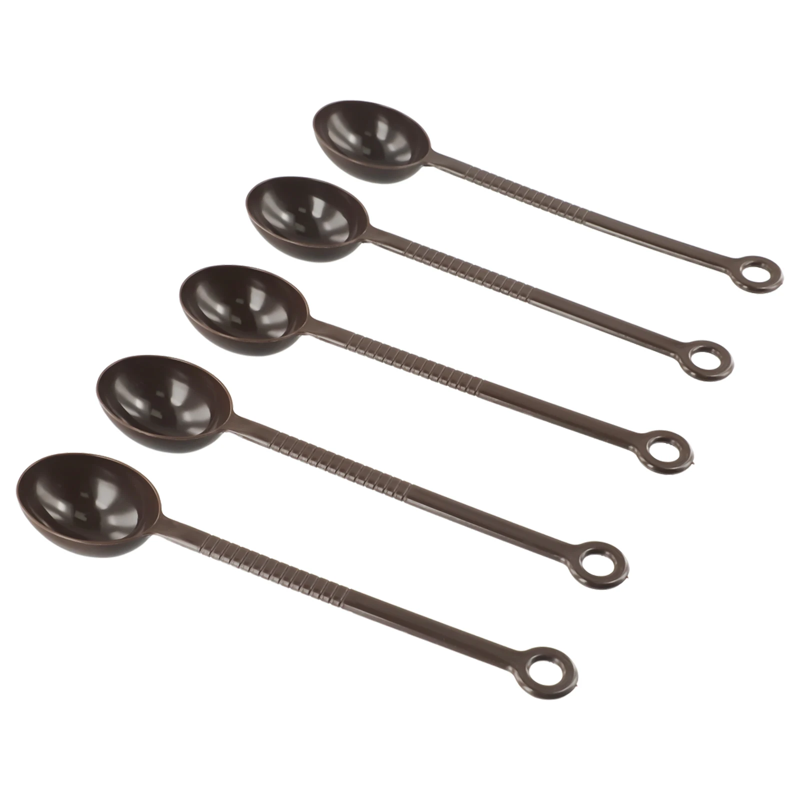 Plastic Spoons Scoop Set 5PCS Brown Espresso Fruit Powder/Coffee Kitchen Long Measuring High Quality Hot Practical