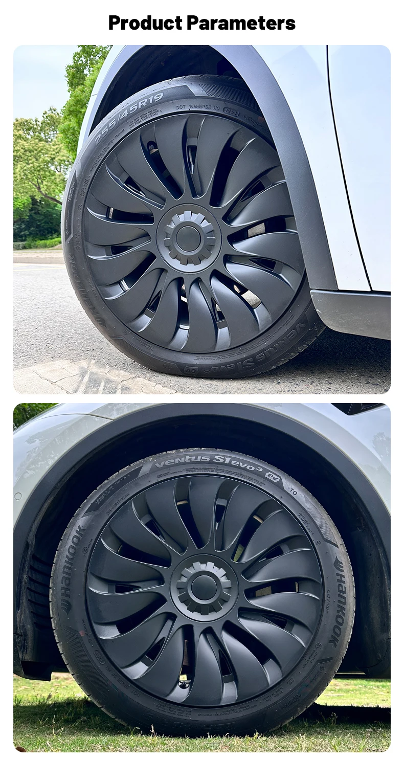 Design für Tesla Model Y (2020-2024) 19-Zoll Blade-Style Radkappen Vollständige Abdeckung Radzierblenden Auto-Ersatzteile (4 Stück) – Detail 13