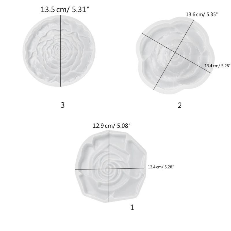 2023 Baru Cetakan Baki Cetakan Bantalan Cangkir Cetakan Resin Epoksi Cetakan Silikon Berbentuk Mawar