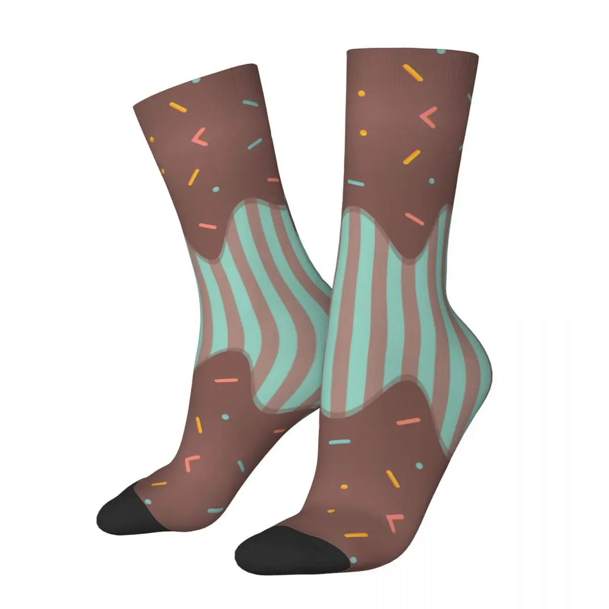 Melted Chocolate Vanilla Ice Cream Sock Printed Man Polyester