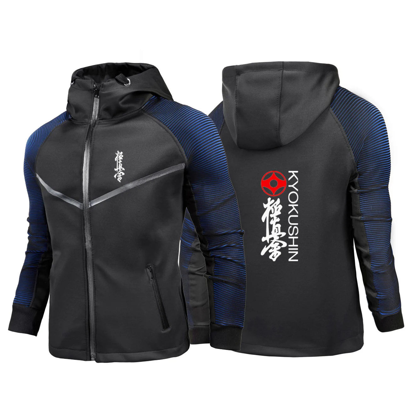 Kyokushin Karate 2024 Men's Spring and Autumn New Racing Suit Hooded Zipper Jacket Sports Printing Casual Comfortable Tops