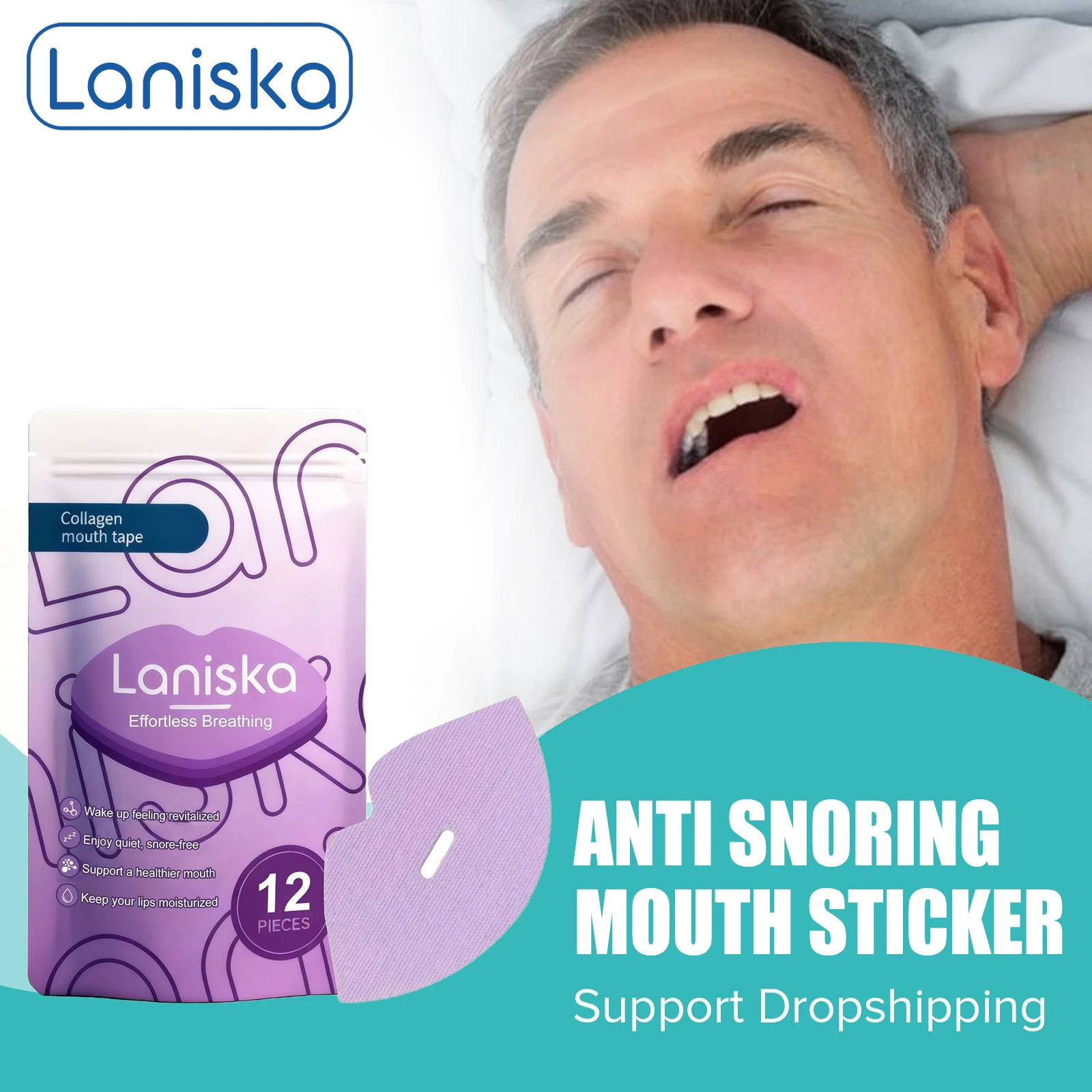 

Наклейки против храпа, лучший ночной сон, профилактика храпа, снимает бессонницу, дыхание в носу, улучшающая коррекцию рта, наклейка