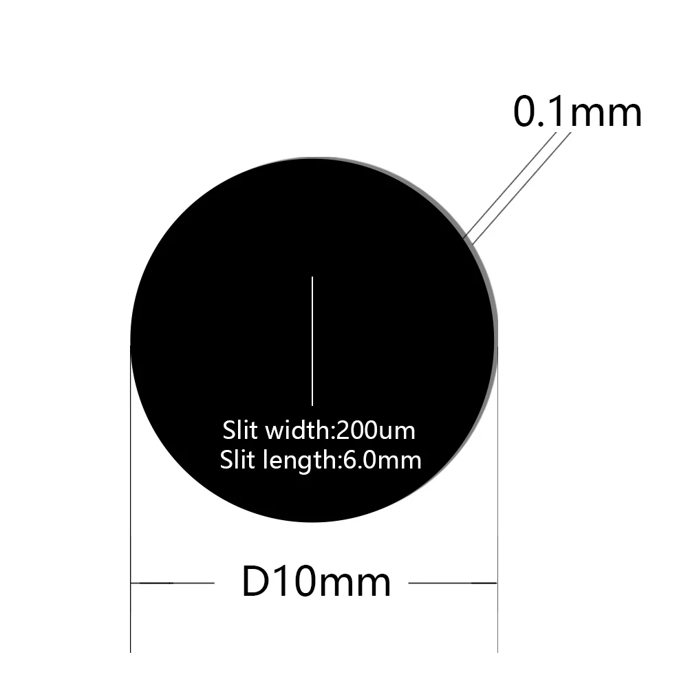 Single slit grating Diffraction gratie Optical ultra-precision slits D10mm slit width 200um Stainless steel blackening