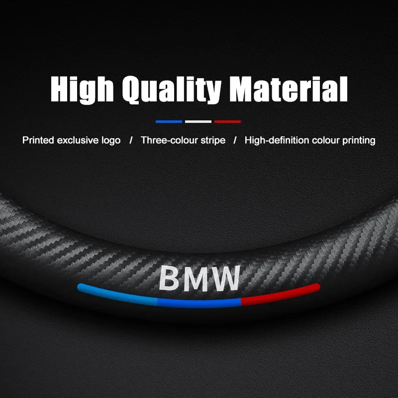 Carbon Fiber Car Steering Wheel Cover for BMW M E46 E90 E60 F30 E39 F10 F20 E87 E36 F20 F30 E92 1 2 3 5 6 7 Series X1 X3 X5 X7