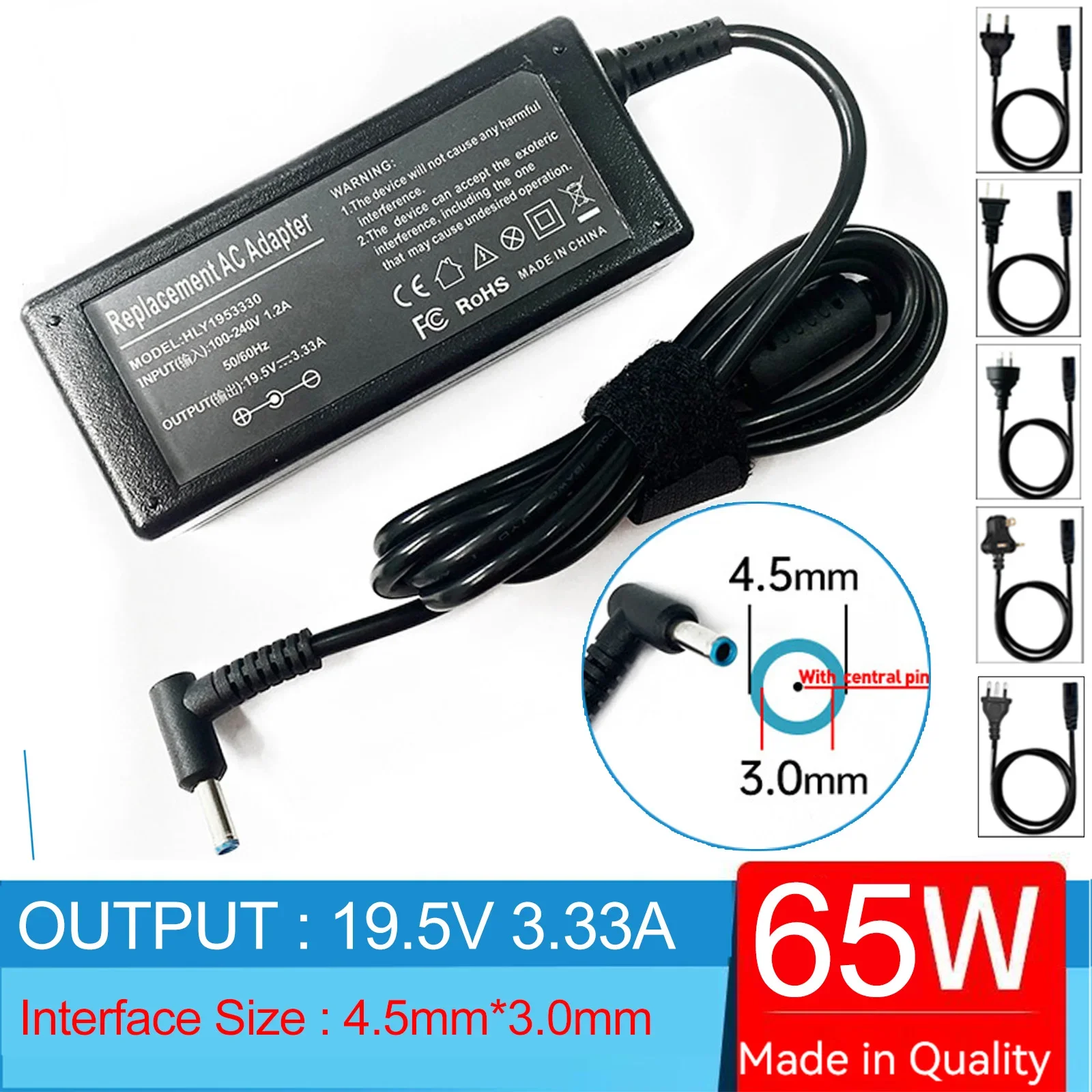 19.5V 3.33A 65W Laptop Ac Adapter Charger For HP Split Spectre 13 13-3 13-4 13-h 13-g 13-m 13t-m 15-ap AD9043-022G2