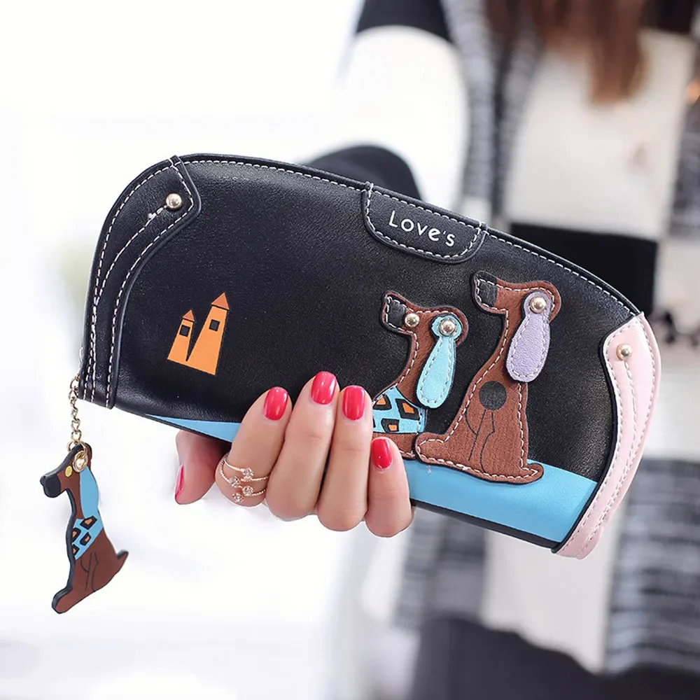 

Cartoon Dog Kawaii Coin Purses Women Purse Bag Handbag Designer Wallets Famous Brand Women Wallet Zipper Hasp