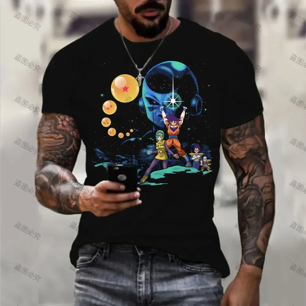 

Vegeta Goku Dragon Ball Z 2024 Men's T Shirt Fashion O Neck Trend Summer New Streetwear Short Sleeve Y2k Anime High Street Tops